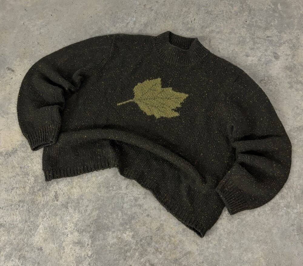 Norton Studio Vintage Green Women's Sweater Leaf Size XL